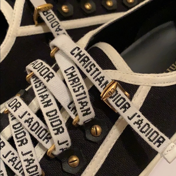 Dior Sneakers SIZE 36.5 WALK’N’DIOR BLACK CANVAS - Picture 5 of 6